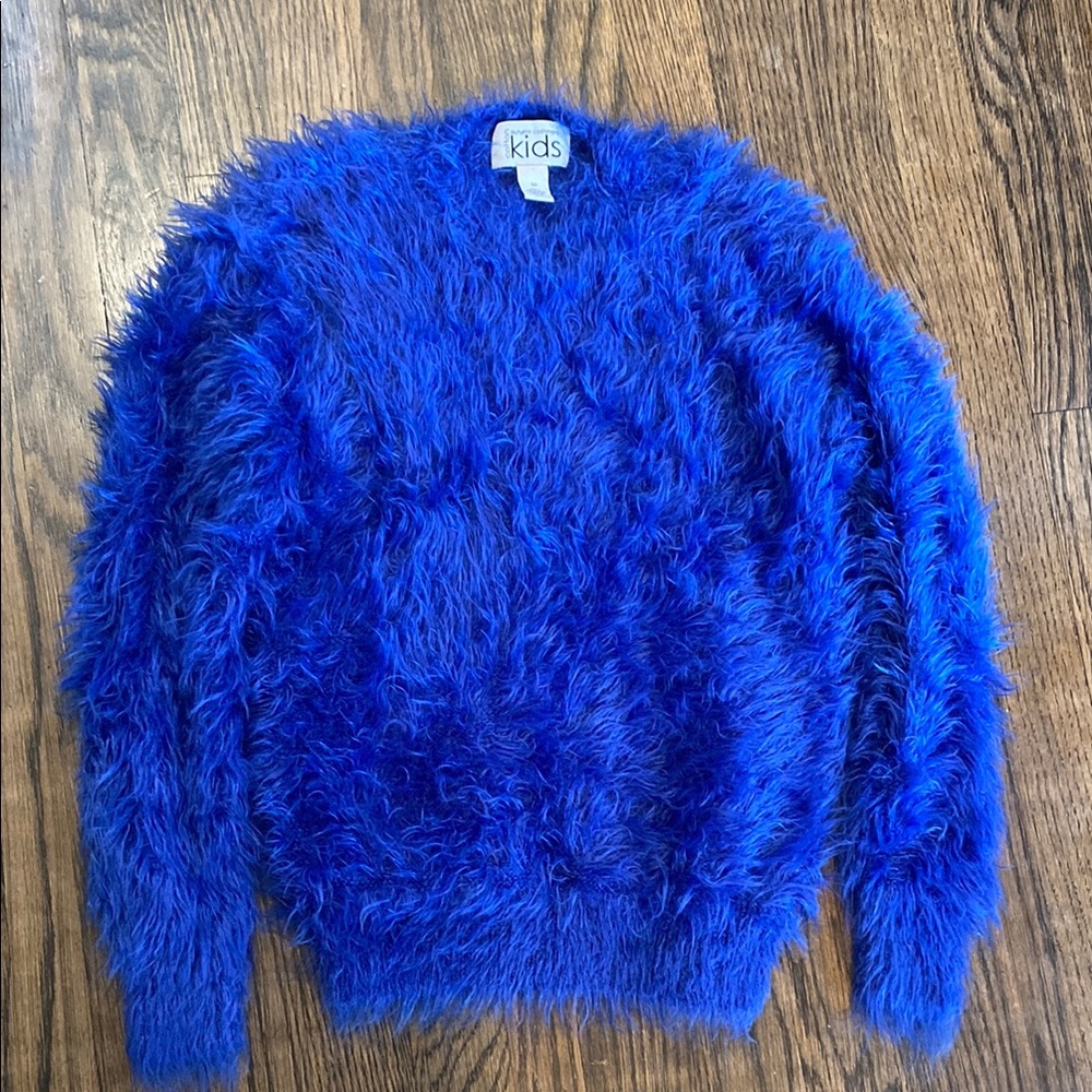 Autumn Cashmere Kids Fuzzy Blue Sweater size 10